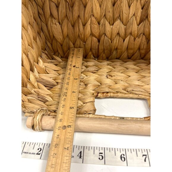 Handwoven Wicker Storage Baskets Set Of 2 With Wooden Handles - Rustic & Durable - Picture 9 of 12